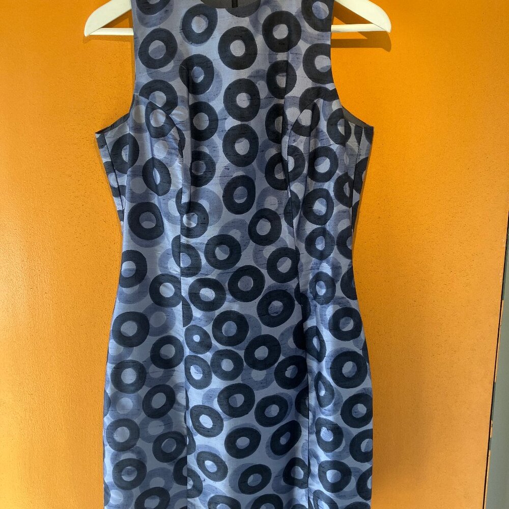 Blue Raw Silk Cocktail Dress Hourglass Mini